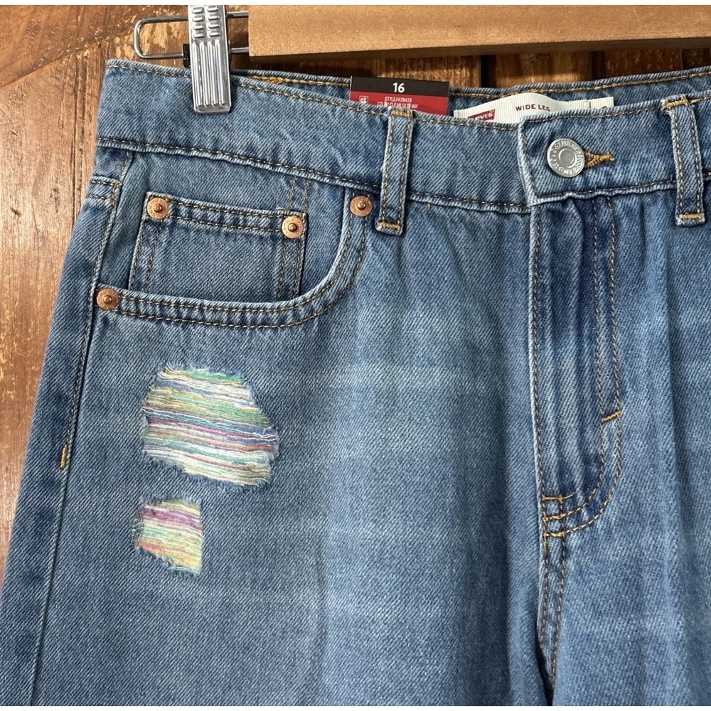 NWT Levi's Girls Wide Leg Denim Jeans Sz 16 🆕 30" Ins